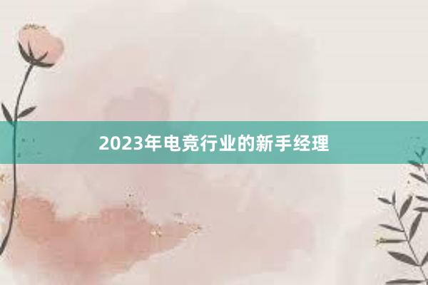 2023年电竞行业的新手经理